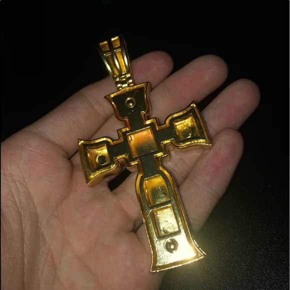 Gold And Silver Plated Cross Pendant - Picture 5 of 6